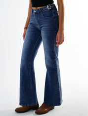 Women's Flare Wide Leg Jeans Stretchy High Waisted Bell Bottom 2026 Basic Bootcut Denim Pants