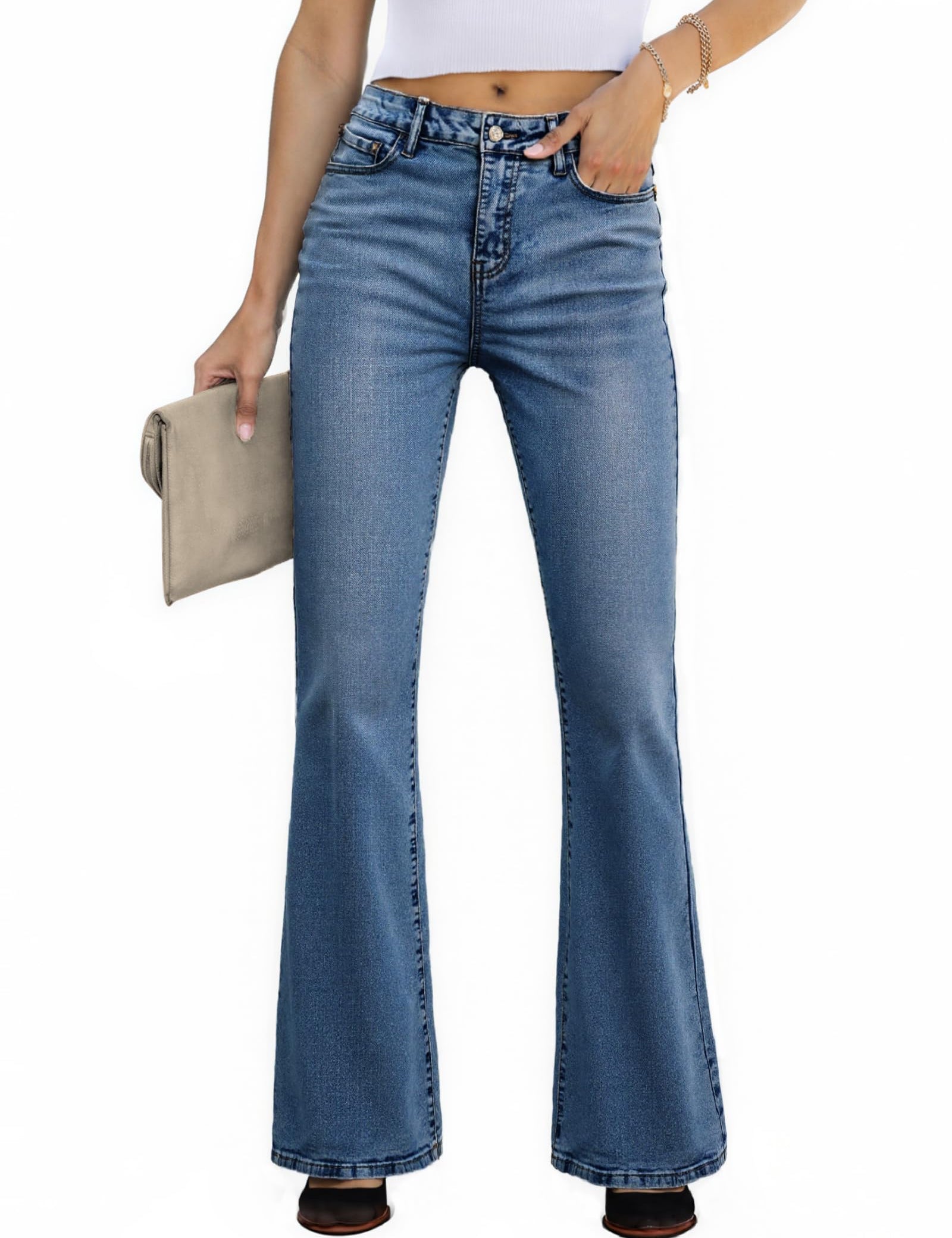 Women Classic Flared Denim Pants