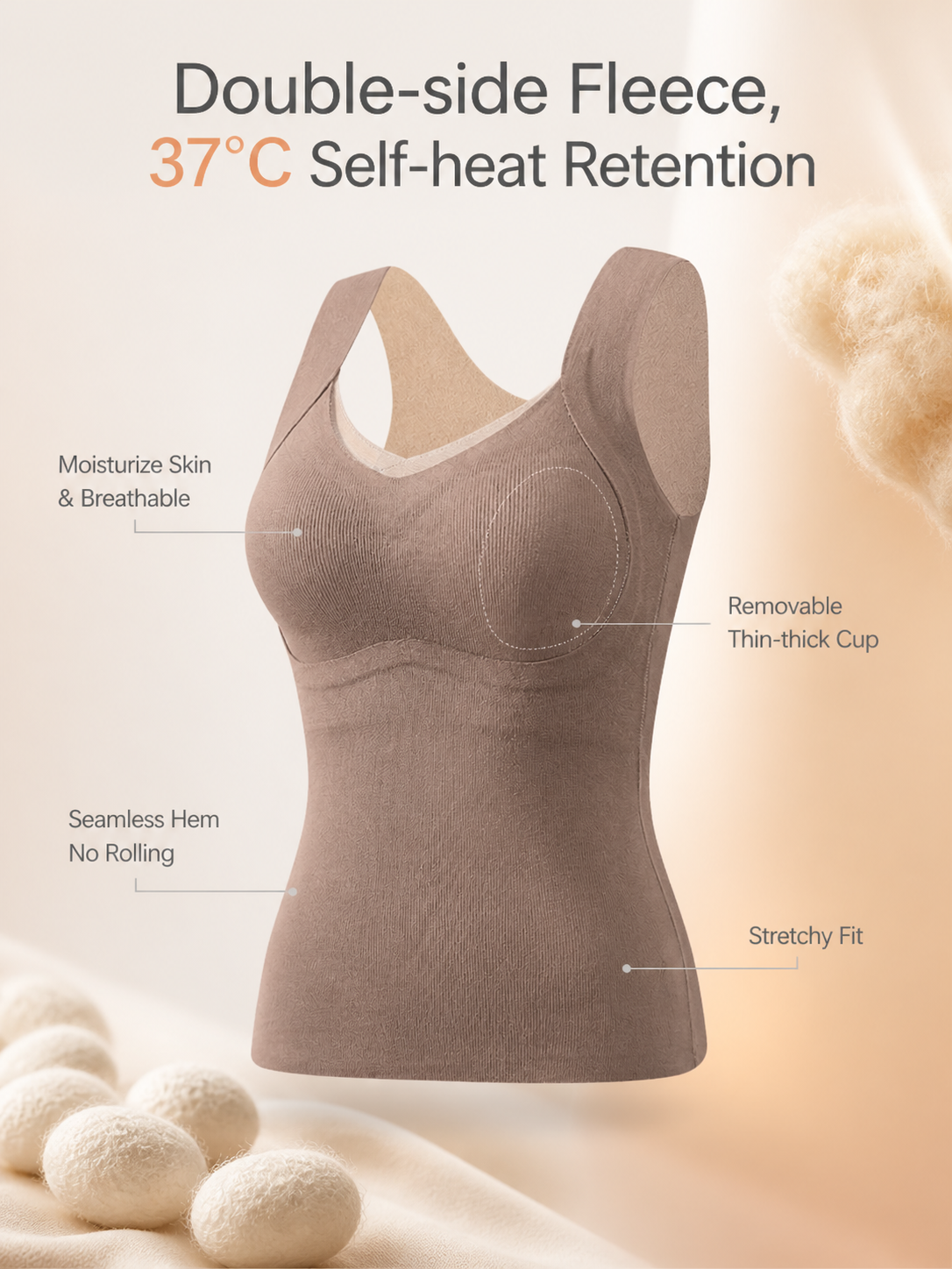 Contrast Lace V-Neck Built-in Bra Tank Top