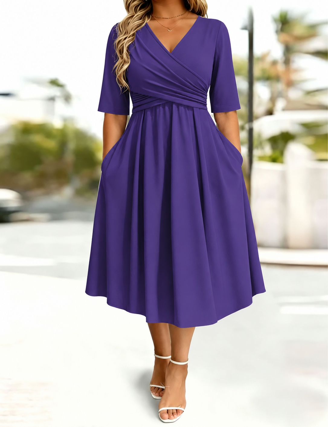Waist-Cinching Dress With Heart Decoration