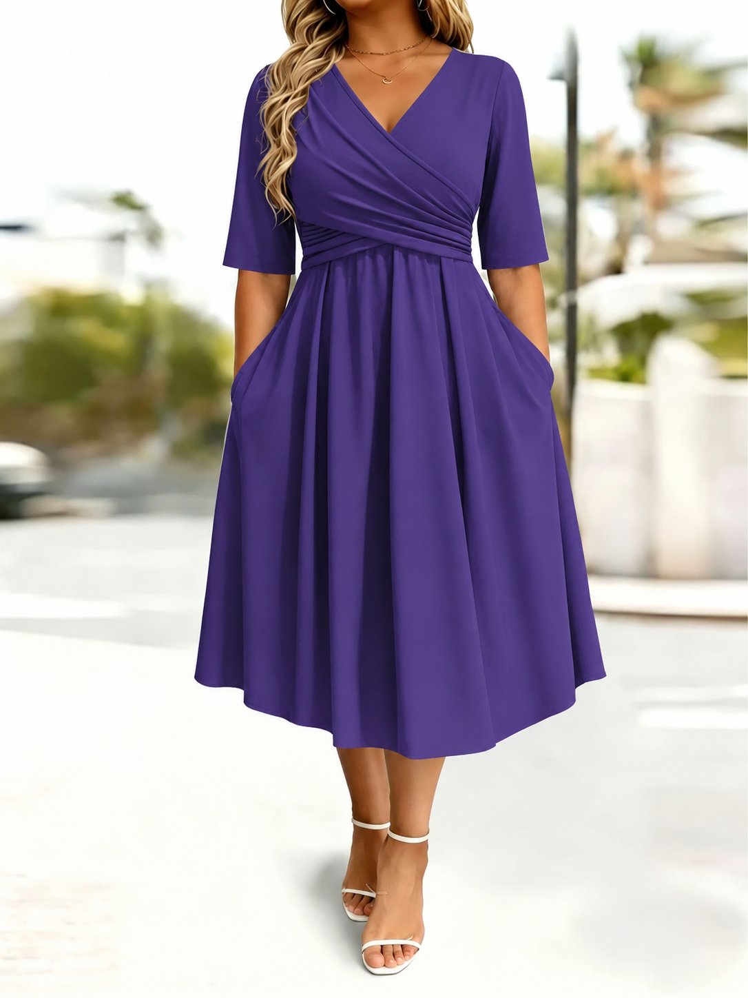 Waist-Cinching Dress With Heart Decoration