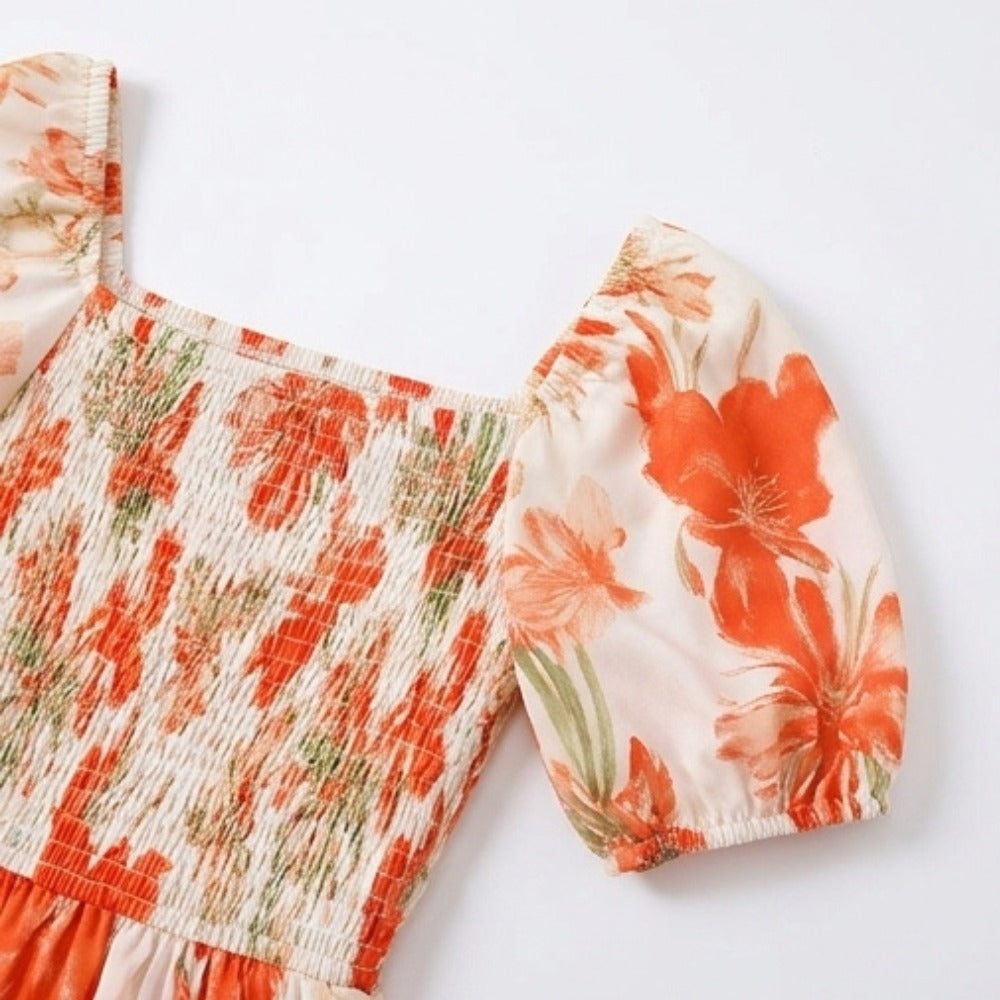 Smocked Square-Neck Design