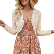 JOKELAMB Women Bolero Shrug Cropped Cardigan 3/4 Sleeve Shrugs for Dresses