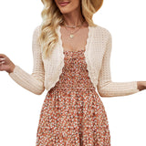 Three Quarter Sleeve Cropped Bolero Shrug Cardigan