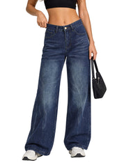 EMMIOL Baggy Jeans Women High Waisted Wide Leg Jeans | Patchwork Pockets,Y2K Boyfriend Denim Pants,Back to School Outfits for women