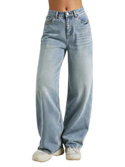 High Waisted Baggy Wide Leg Denim Pants