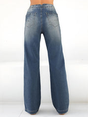 Baggy Jeans Women Straight Leg Mid Rise Boyfriend Wide Leg High Waisted Cute Trendy Y2K Loose Fit Pants Stretchy