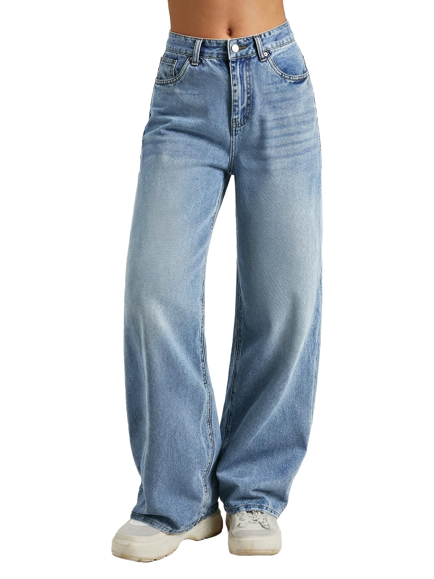 Women Baggy Jeans High Waisted Loose Fit Vintage Oversized Wide Leg Long Denim Pants Trousers