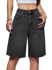 EMMIOL Women Jorts Wide Leg Jeans High Waisted Denim Bermuda Shorts | Knee Length,Casual Daily Wear,Trendy Outfits Summer Hot Short Pants 90S Streetwear with Pocket