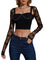 JOKELAMB Women's Lace Bolero Shrug, Sheer Floral Mesh Cropped Cardigan