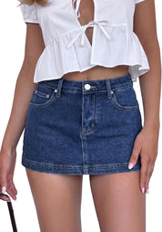 EMMIOL Denim Skort for Women High Waist Y2K Sexy Jean Mini Skirt | with Detachable Safety Shorts Pockets Strech 2026 Summer Trendy Clothes