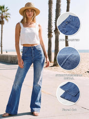 EMMIOL Flare Jeans for Women High Waisted Bootcut Jeans for Women Stretchy Denim Bell Bottom Pants Y2K School Outfits