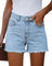 EMMIOL Jean Shorts Womens High Waisted Stretchy Jorts Summer | Vintage Button Y2K Denim Short Mid Length Casual Basic Solid Jeans Outfits with Front and Back Pockets