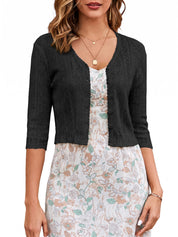 JOKELAMB Women Bolero Shrug Cropped Cardigan 3/4 Sleeve Shrugs for Dresses