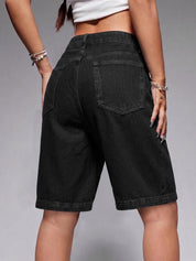 EMMIOL Women Jorts Baggy Jeans Shorts High Waisted Denim | Knee Length Y2K Bermuda Shorts Summer Hot Short Pants Streetwear