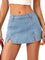EMMIOL Denim Mini Skirt for Women - Mid Waisted Stretch Side Zipper Skort Y2k Casual Jean Skirts with Shorts Underneath