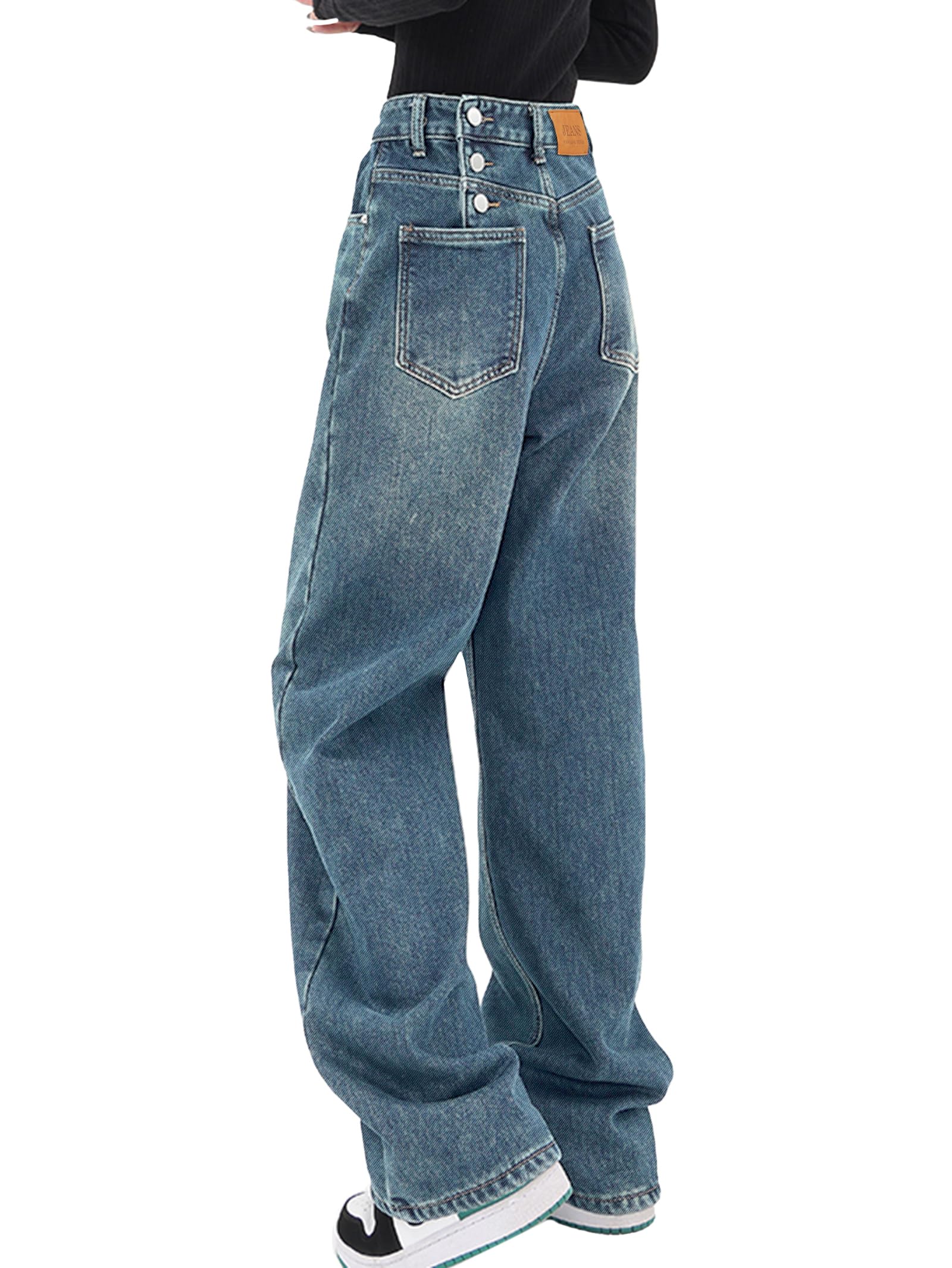 High Waist Streetwear Boyfriend Baggy Wide Leg Denim Pants