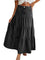EMMIOL Long Denim Skirt for Women - High Waisted A-Line Jean Maxi Skirts Dark Wash Tiered Swing Jean Skirt with Pockets