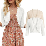 JOKELAMB Women Bolero Shrug Cropped Cardigan 3/4 Sleeve Shrugs for Dresses