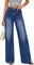EMMIOL Straight Leg Jeans for Women High Waisted Petite Wide Leg Jeans | Baggy Jeans, Front Seamed, Petite Jeans for Women, Straight Leg, Stretchy Denim Pants with Pockets, High Rise