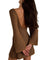 EMMIOL Swimsuit Coverup for Women Crochet V Neck Long Sleeves Beach Dress | Backless Bathing Suit Bikini Vacation Swimwear