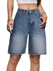 EMMIOL Women Jorts Baggy Jeans Shorts High Waisted Denim | Knee Length Y2K Bermuda Shorts Summer Hot Short Pants Streetwear