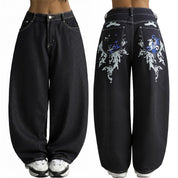EMMIOL Women Boyfriends Hip Hop 90s Vintage Baggy Jeans Loose Denim Pants Mid Waist Jeans