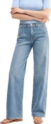 EMMIOL Womens Jeans Straight Leg,Mid-High Rise Baggy Denim Pants,Boyfriend Wide Leg,Loose Fit with Pocket,Runs Small; Size Up