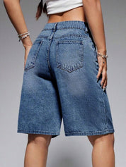 EMMIOL Women Jorts Wide Leg Jeans High Waisted Denim Bermuda Shorts | Knee Length,Casual Daily Wear,Trendy Outfits Summer Hot Short Pants 90S Streetwear with Pocket