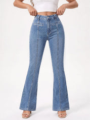 EMMIOL Jeans for Women High Waisted Women's Jeans with Star Patches, Vintage Y2K Denim Pants,Flare Style
