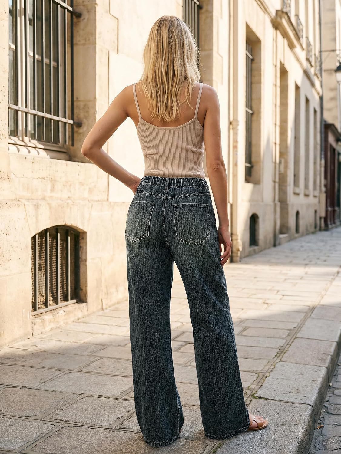 EMMIOL Women Baggy Jeans High Waist Boyfriend Streetwear Vintage Jeans Wide Leg Denim Pants