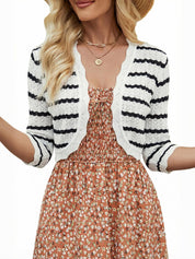 JOKELAMB Women Bolero Shrug Cropped Cardigan 3/4 Sleeve Shrugs for Dresses
