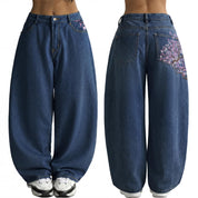 EMMIOL Women Boyfriends Hip Hop 90s Vintage Baggy Jeans Loose Denim Pants Mid Waist Jeans