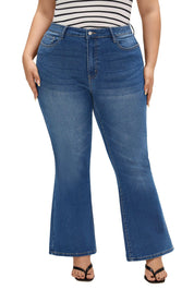 EMMIOL Flare Jeans for Women High Waisted Women's Stretch Bootcut Jeans | Plus Size Bell Bottom Denim Pants with Pockets,Y2K Look,Ripped Design