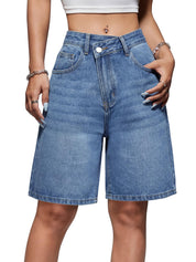 EMMIOL Women Jorts Baggy Jeans Shorts High Waisted Denim | Knee Length Y2K Bermuda Shorts Summer Hot Short Pants Streetwear
