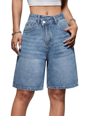 EMMIOL Women Jorts Baggy Jeans Shorts High Waisted Denim | Knee Length Y2K Bermuda Shorts Summer Hot Short Pants Streetwear