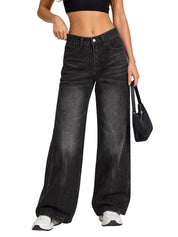 EMMIOL Baggy Jeans Women High Waisted Wide Leg Jeans | Patchwork Pockets,Y2K Boyfriend Denim Pants,Back to School Outfits for women