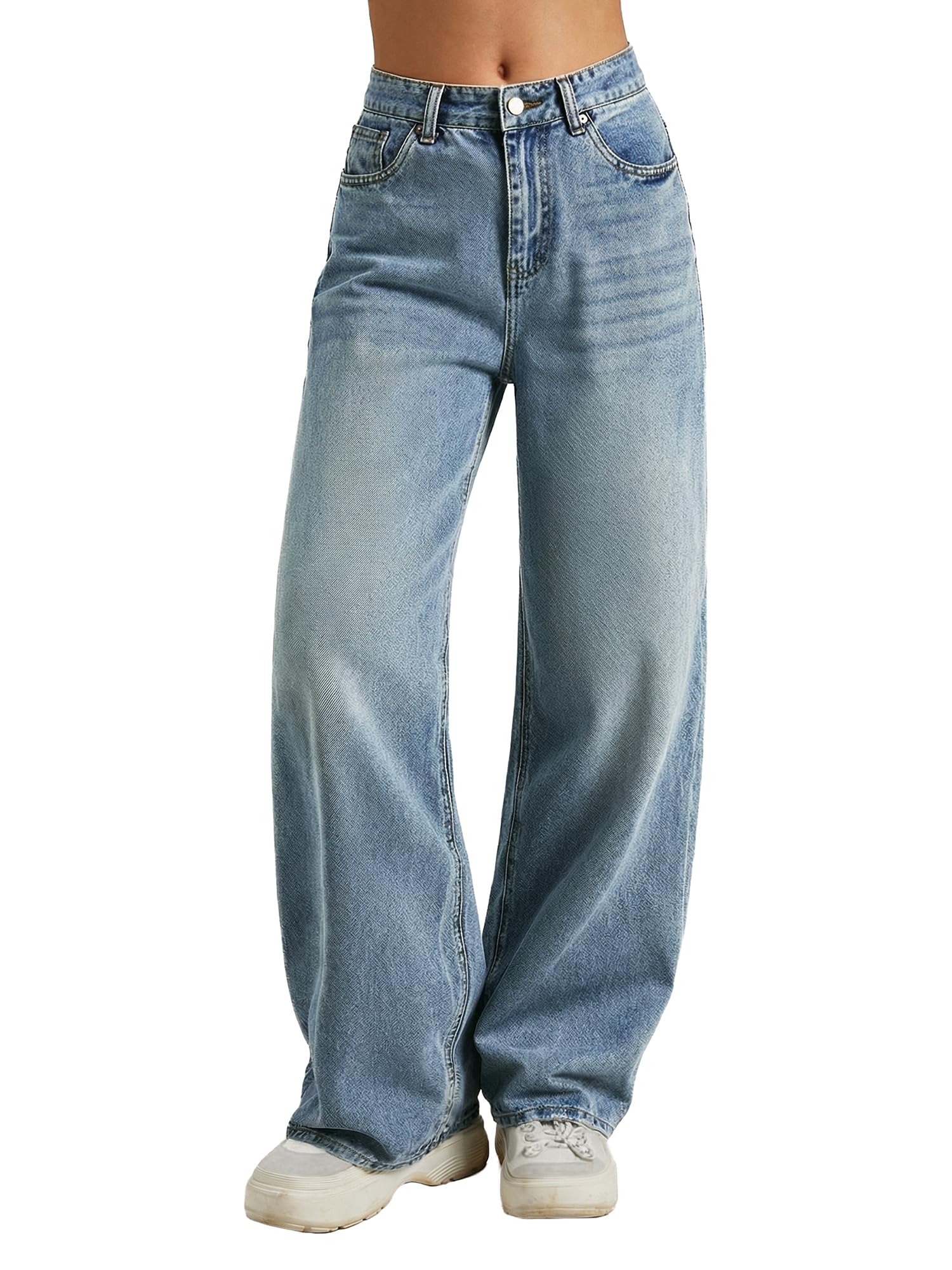 Women Baggy Jeans High Waisted Loose Fit Vintage Oversized Wide Leg Long Denim Pants Trousers