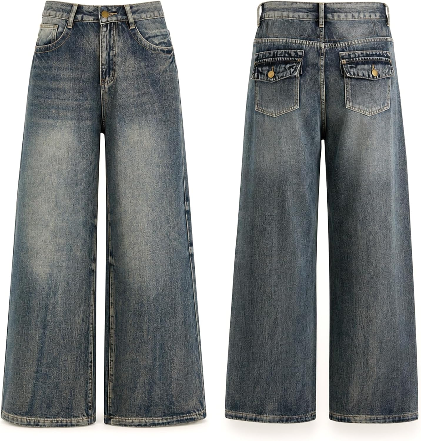 EMMIOL Baggy Jeans for Women High Waisted Womens Wide Leg Jeans Plus Size | Y2K Boyfriends Denim Pants, Casual Loose Wide Leg Jeans, Straight Leg, High Waist, 90s Vintage Baggy Pants with Pockets