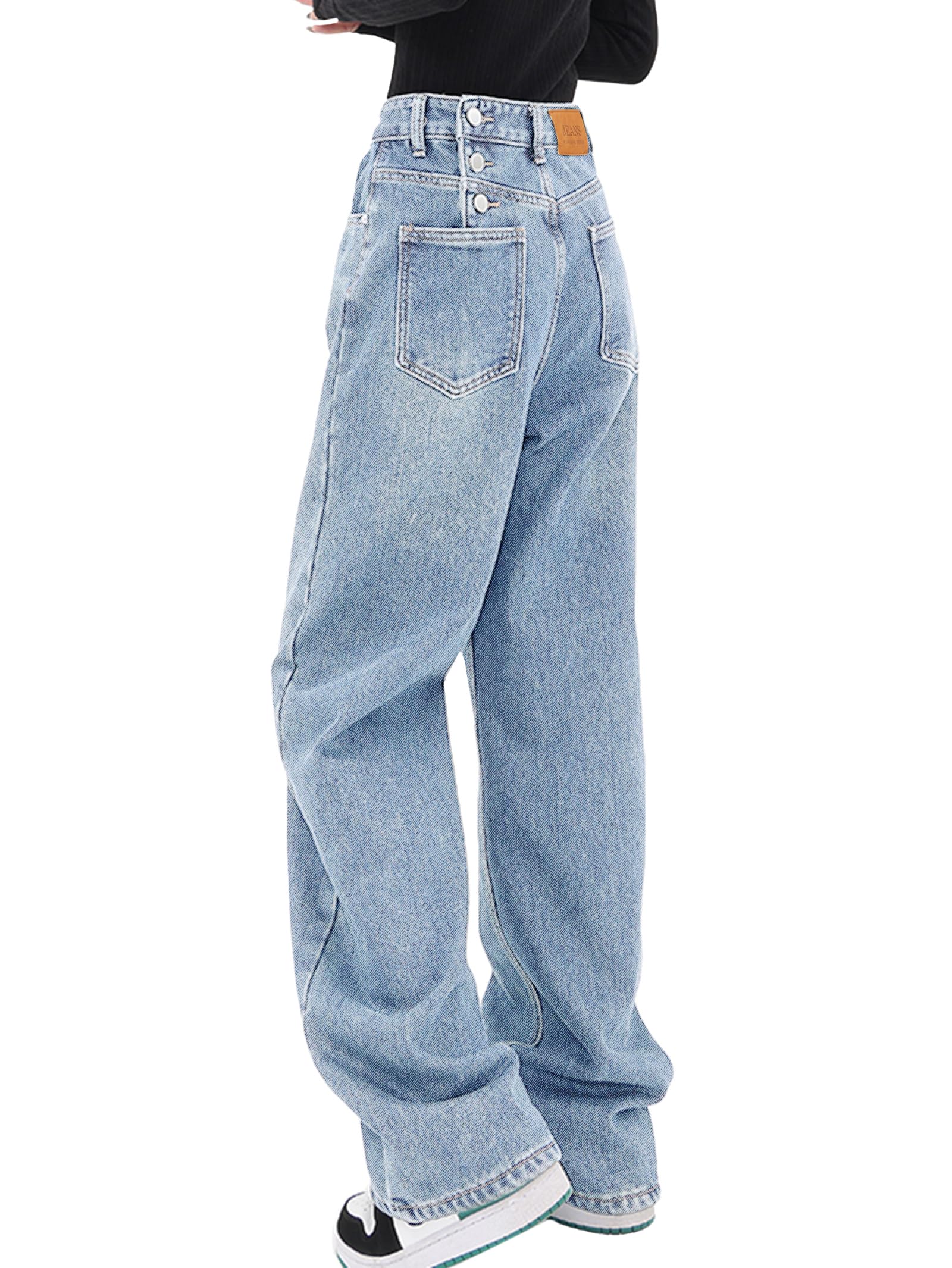 High Waist Streetwear Boyfriend Baggy Wide Leg Denim Pants