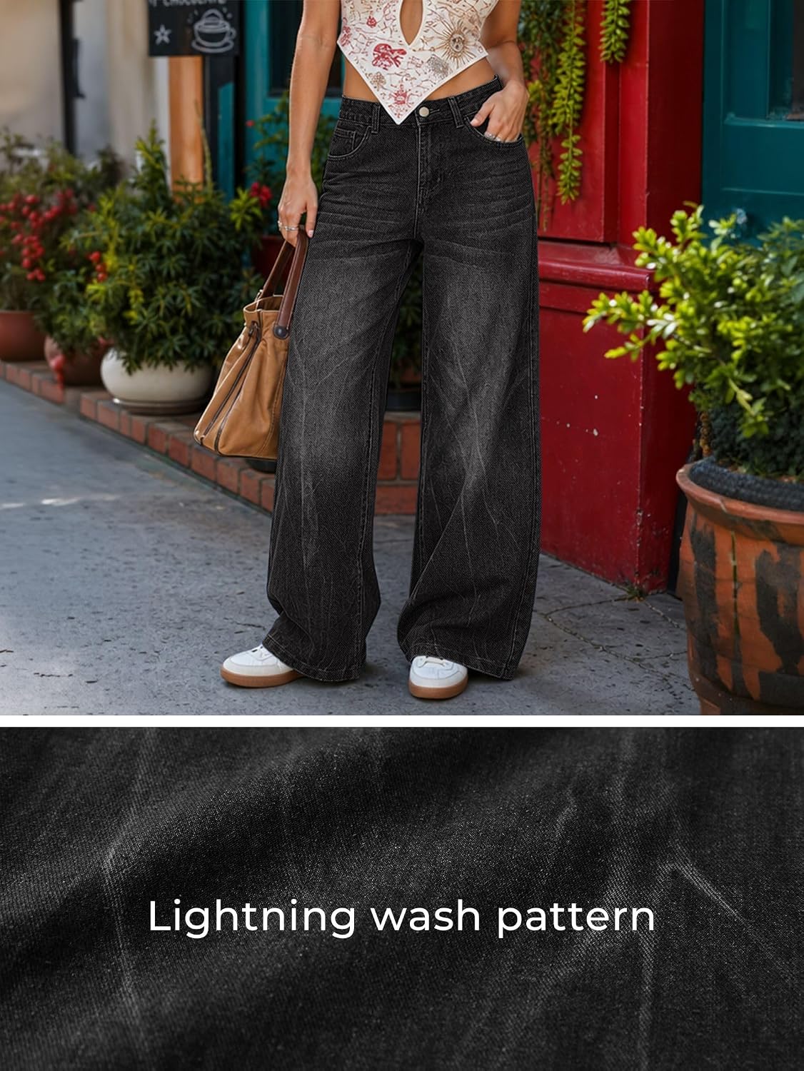 EMMIOL Baggy Jeans Women High Waisted Wide Leg Jeans | Patchwork Pockets,Y2K Boyfriend Denim Pants,Back to School Outfits for women