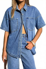 EMMIOL Women Denim Shirts Oversized Long Sleeve Button Down Blouse Distressed Jean Jacket Fall Outfits 2026