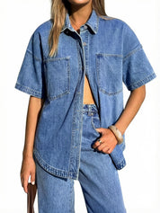 EMMIOL Women Denim Shirts Oversized Long Sleeve Button Down Blouse Distressed Jean Jacket Fall Outfits 2026