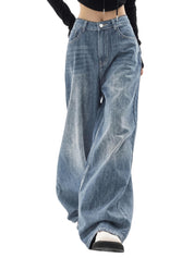 EMMIOL Women Baggy Jeans High Waist Boyfriend Streetwear Vintage Jeans Wide Leg Denim Pants