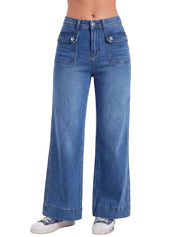 High Waist Stretchy Baggy Wide Leg Denim Pants