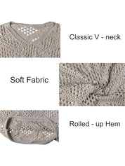 Women's Crochet Top with V-Neck