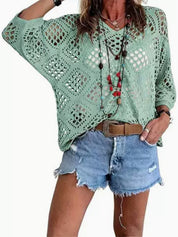 Women's Crochet Top with V-Neck