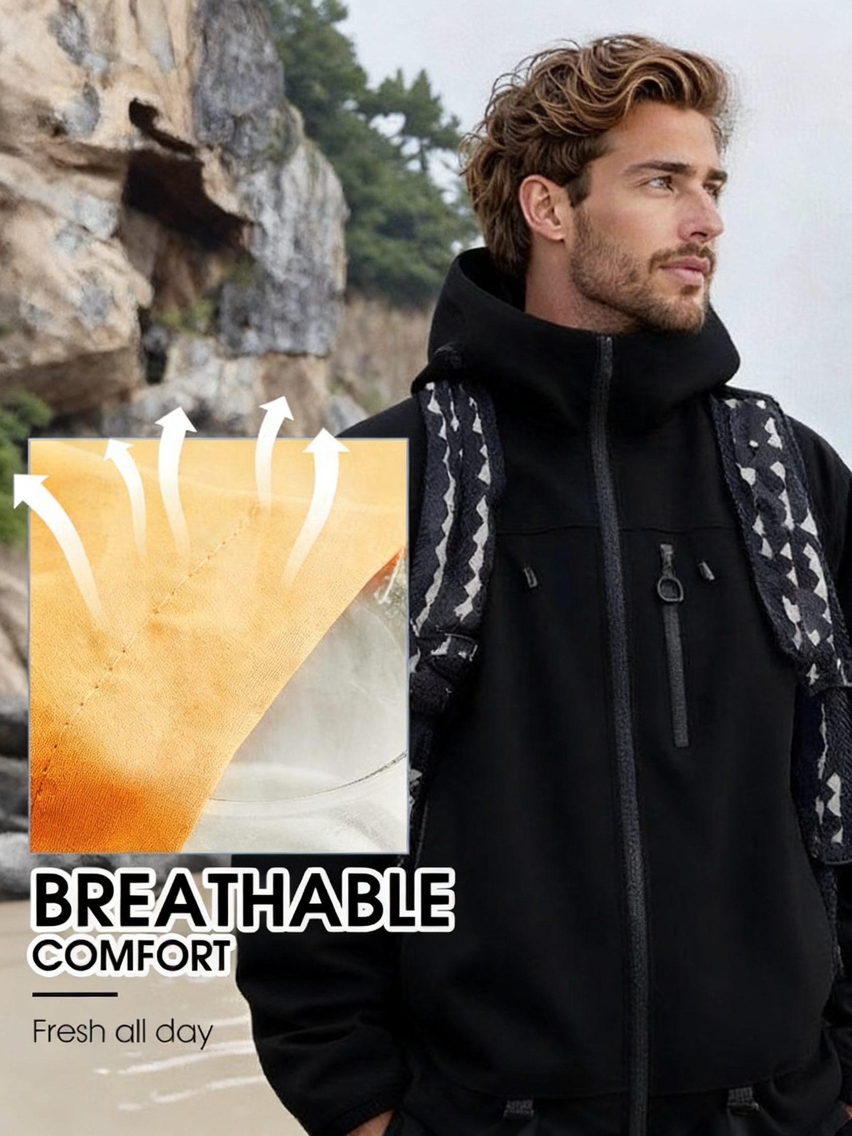Unisex Lightweight Hiking Jacket – Waterproof, Hooded & Packable