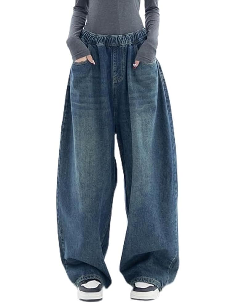 Denim Blue Baggy Boyfriend Jeans