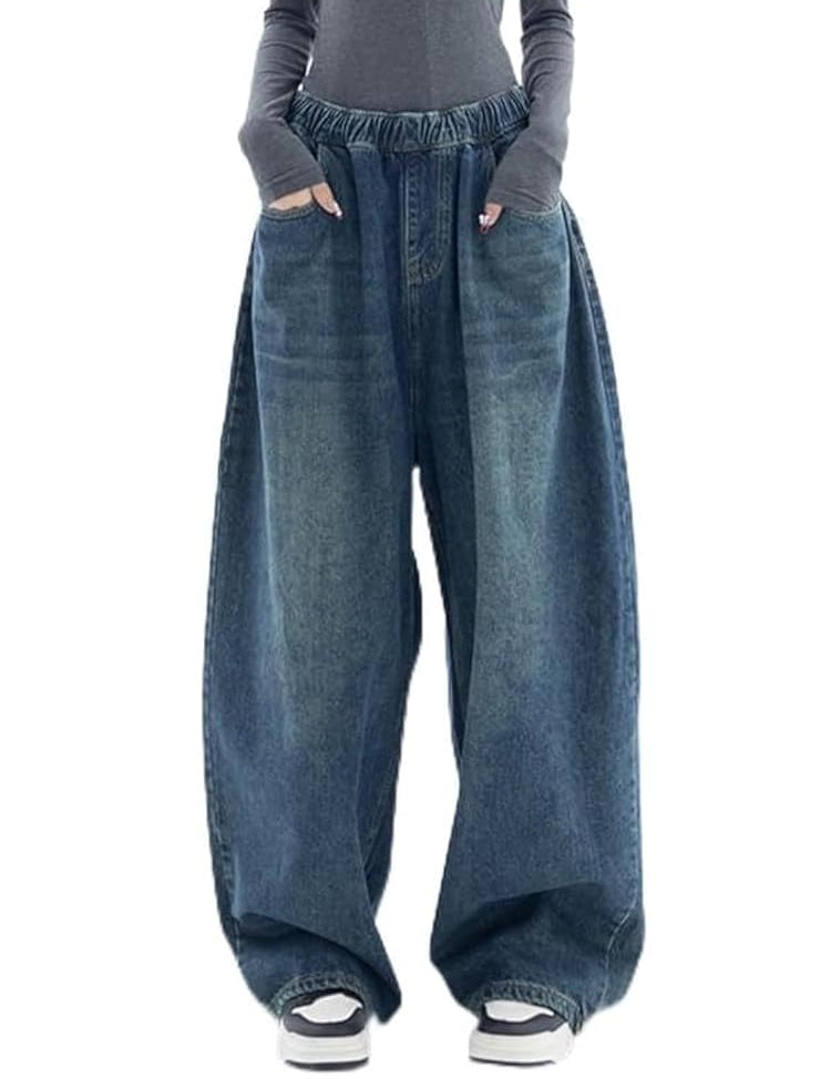 Denim Blue Baggy Boyfriend Jeans